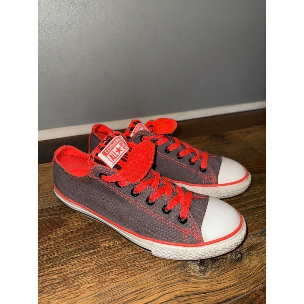 Converse Double Tongue Grey Orange Animal Print Junior Size 5/ EU 37.5 - Picture 8 of 12